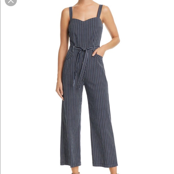 PAIGE Pants - Paige Emma Paradise Striped Denim Jumpsuit